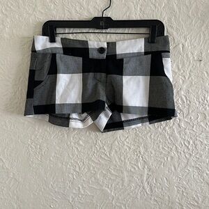 Rainbow White Black Buffalo Check Plaid Low Rise Shorts Hot Pants 5